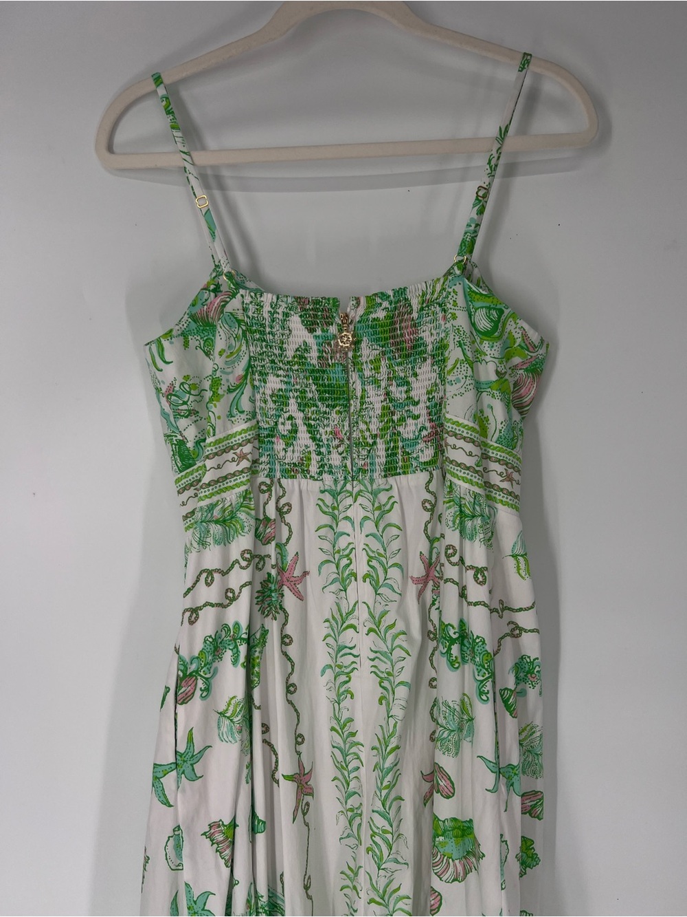 Lilly Pulitzer White Green Floral Nautical Preppy Botanical Bow Front Maxi Dress - Picture 10 of 12